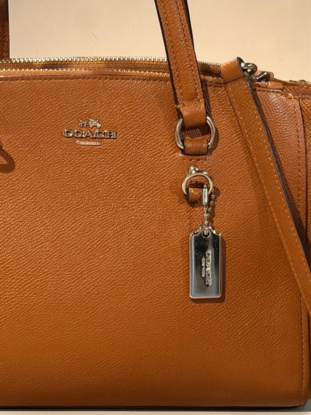 Coach Stanton Carryall 26 in Crossgrain Leather - Saddle/Silver - Picture 6 of 11